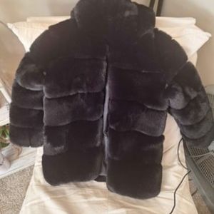 Black Faux Fur Coat